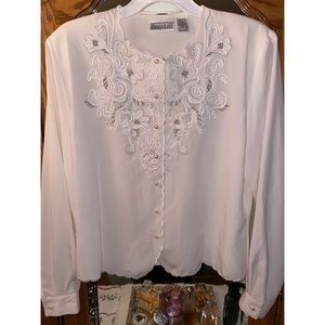 Flowered Detail Blouse